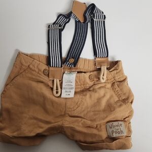 Tan Kids Shorts with Suspenders DISNEY WINNIE THE POOH